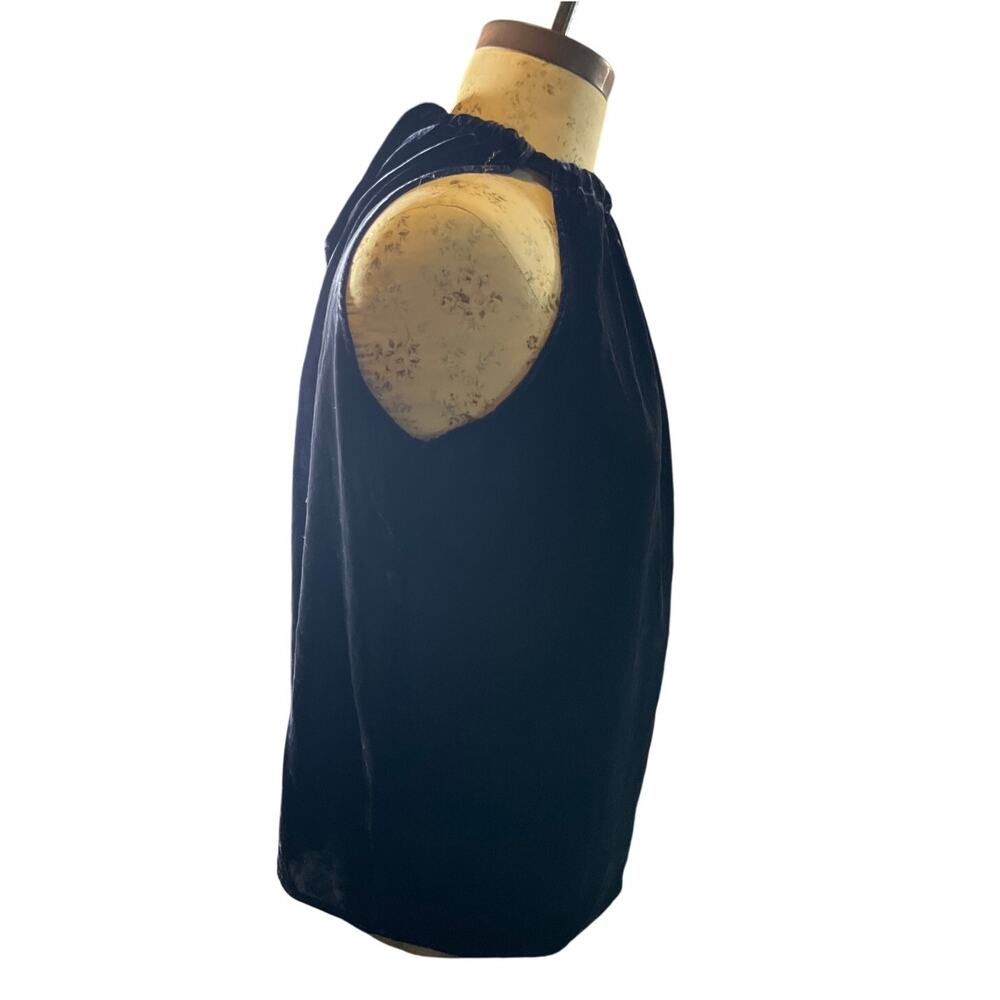 Boden Navy Blue Velvet Halterneck Top Size 8 - Picture 3 of 9